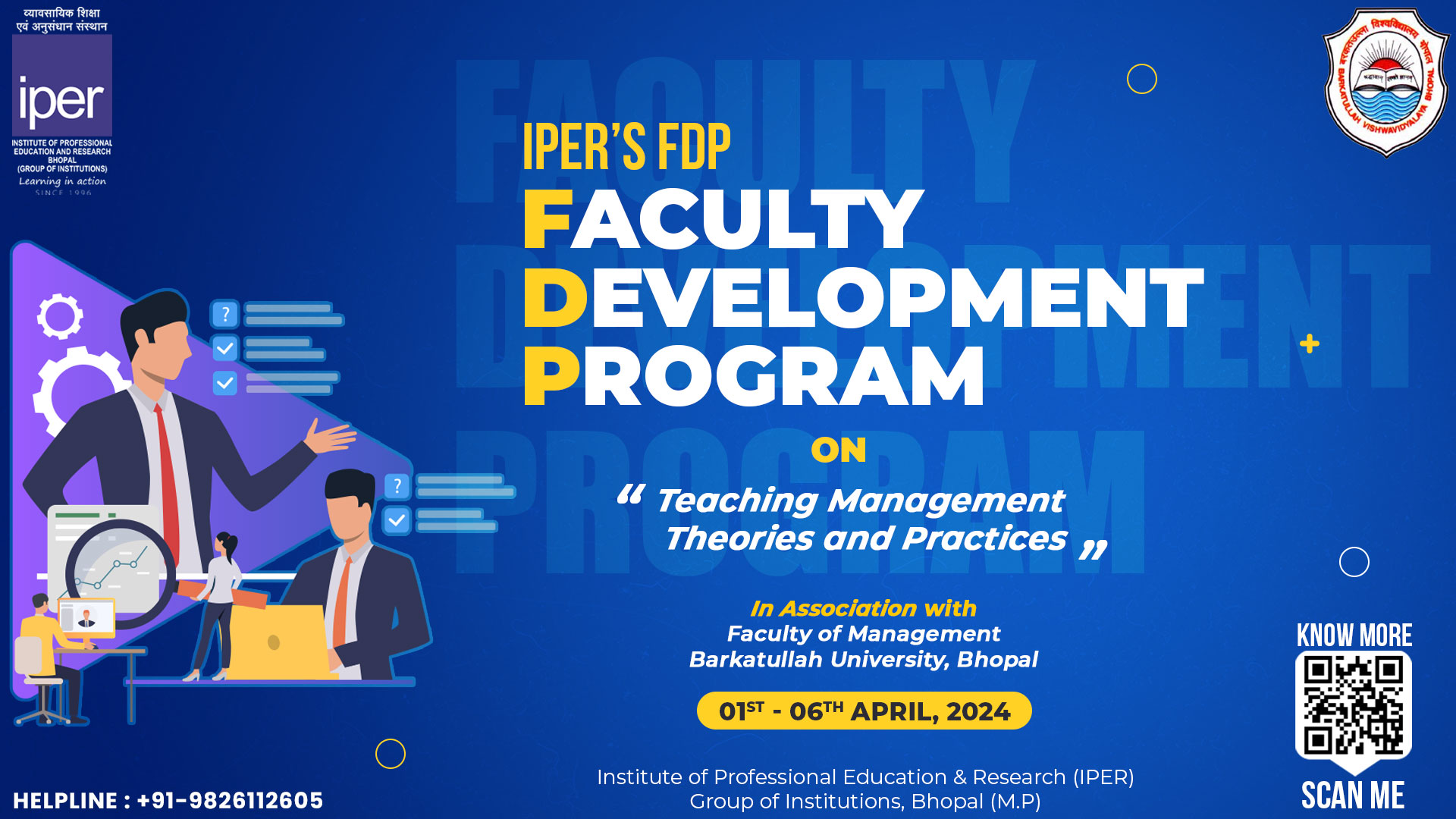 Faculty Development Programme (FDP) at IPER on “Contemporary Management Theories & Practices” – on 1st to 6th April, 2024