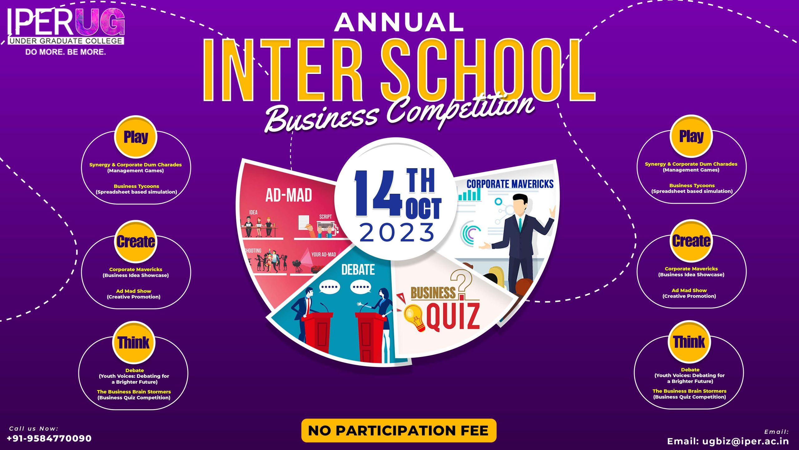 Annual Inter School Business Competition at IPER UG – 14th Oct, 2023