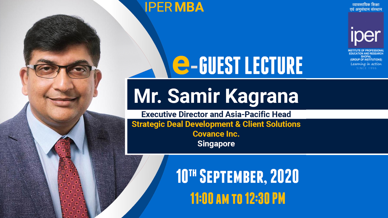 eGuest Lecture: Mr. Samir Kagrana at IPER MBA