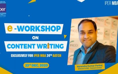 Content Writing eWorkshop at IPER MBA – 29th Dec, 2020