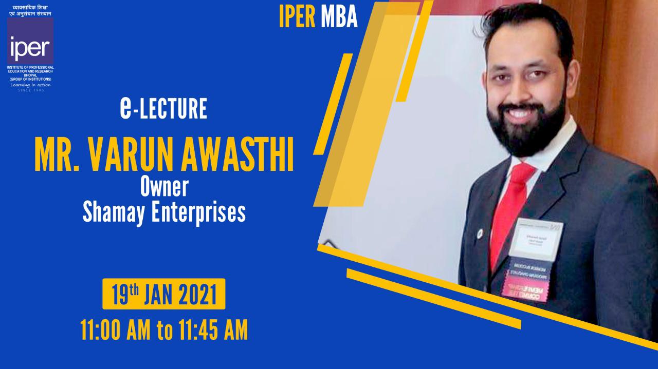 eLecture on Business Plan at IPER MBA – 19th Jan, 2021