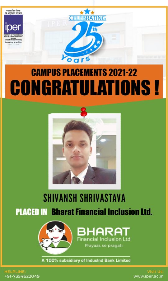 CAMPUS PLACEMENTS 2021-22 (Layout 2) Bharat Financial Inclusion Ltd.