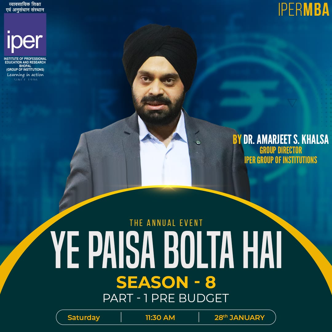 “Ye Paisa Bolta Hai” Pre-Budget Analysis Session by Dr. Amarjeet S Khalsa – 28th Jan, 2023