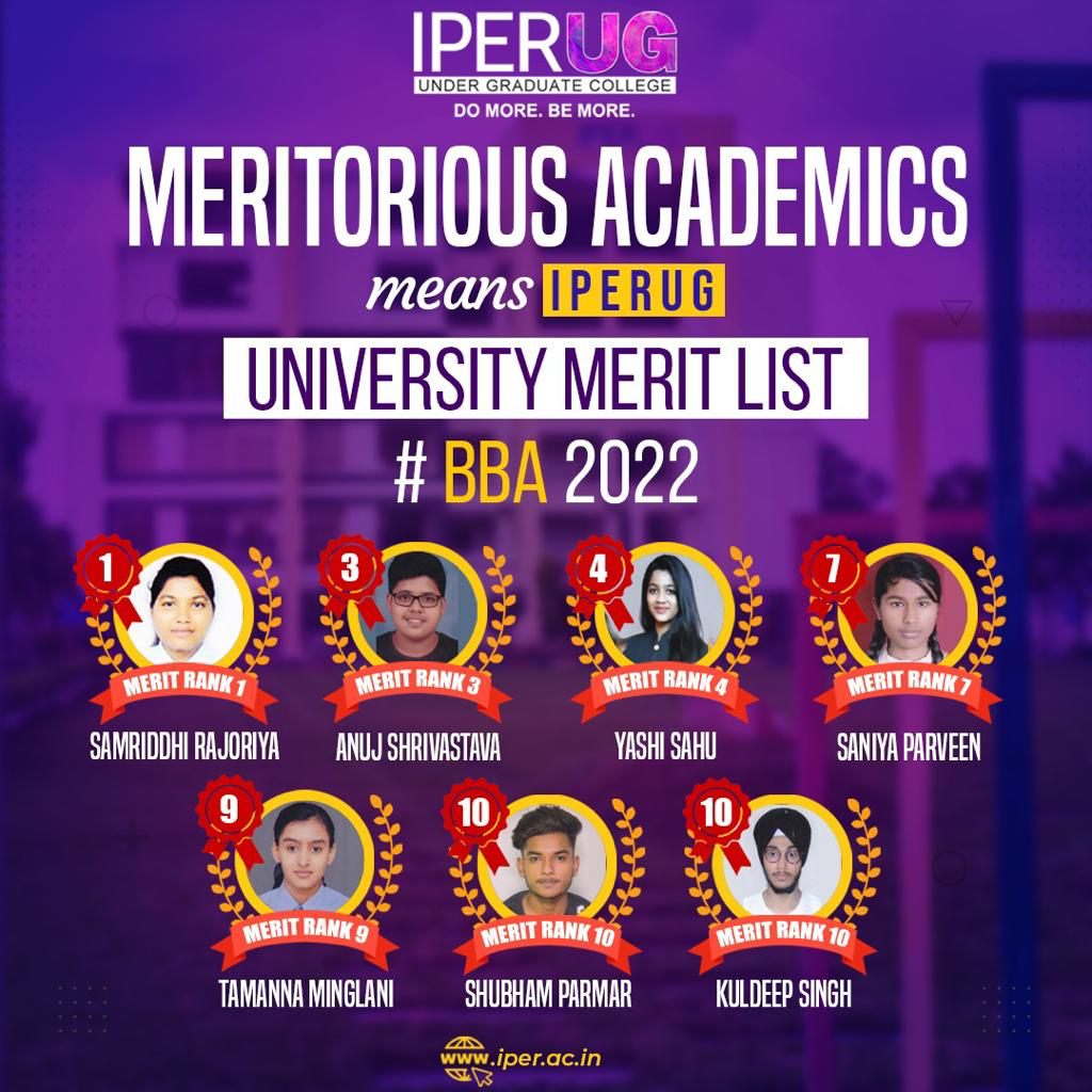 Meritorious Academics means IPER UG