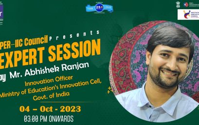 Expert Session by Ministry of Education’s Innovation Cell (IIC) – Abhishek Ranjan – 4th Oct, 2023